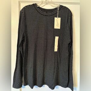 Universal Thread Black and White Striped Long Sleeve Shirt XXL